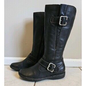 Born Concepts Womens Leather Riding Boots Tall Black Knee High Isolde 9 Boc Børn